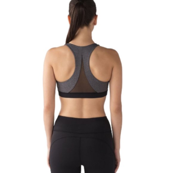 LIKE NEW! Lululemon Invigorate Bra Heathered Black/Black - Picture 4 of 13